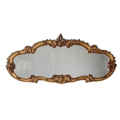 Antique Mirror Baroque Style Linden Italy XX Century