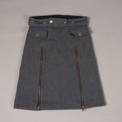 Miu Miu Grey Wool Skirt