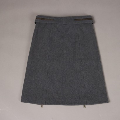 Miu Miu Grey Wool Skirt