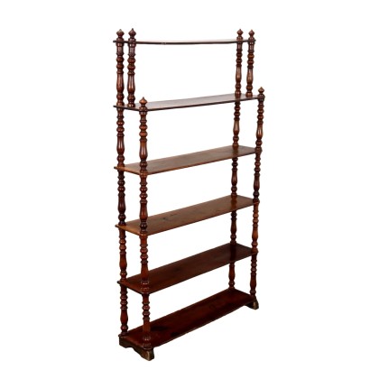 Antique Étagère Walnut 6 Shelves Italy Mid XIX Century Original