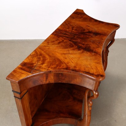 CONSOLE, Console in mahogany and mahogany feather