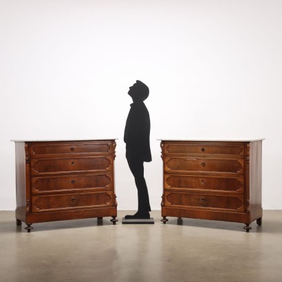 Pair of chests of drawers, Pair of Louis Philippe chests of drawers