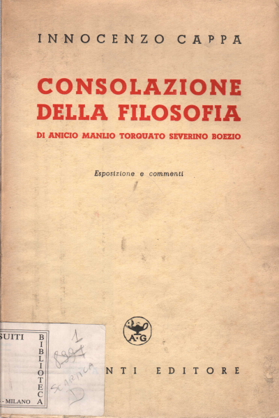 La consolation de la philosophie, le pape Innocent le Capot