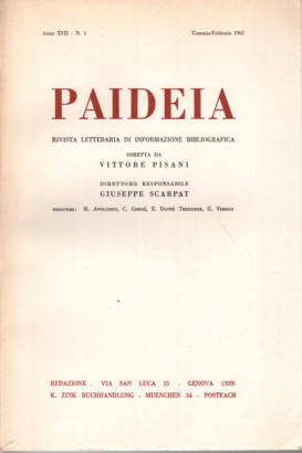 Paideia. Anno XVII, 1962. Volumi 5
