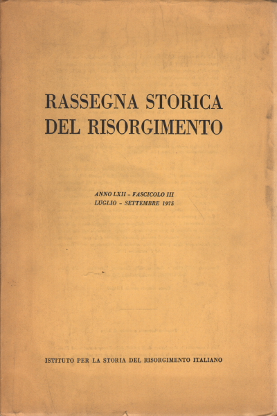 Reseña histórica del Risorgimento año LXII fasc, AA.VV.