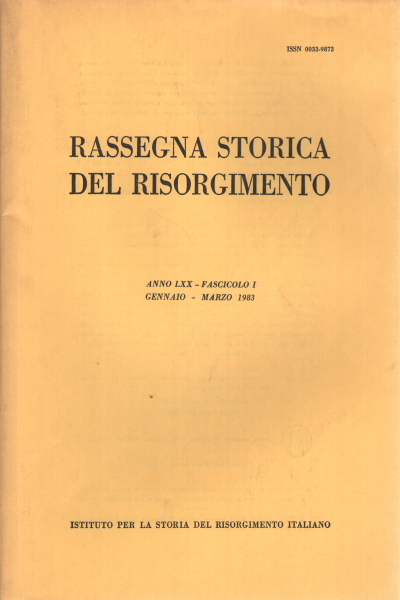 Historical review of the Risorgimento year LXX 1983, s.a.