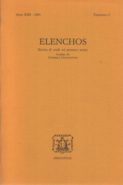 Elenchos Année XXII - 2000 Numéro 2, s.a.