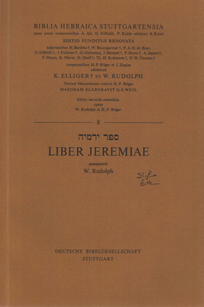 Liber Jeremiae, W. Rudolph und H. P. Rüger