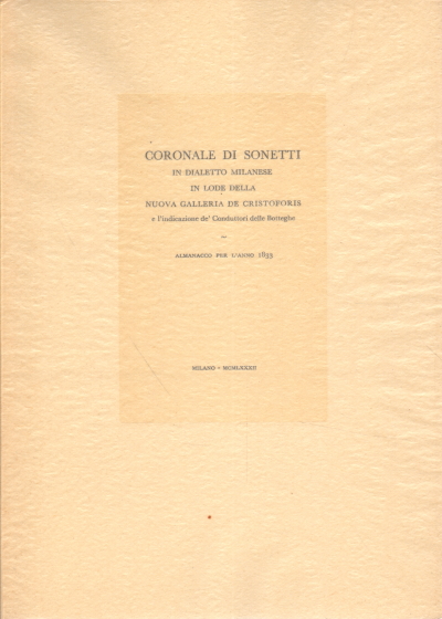 Coronale di sonetti, s.a.