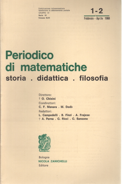 Periodico di matematiche 1-2: febbraio-aprile 1968, AA.VV.