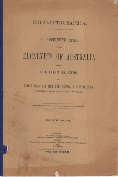 Un atlas descriptivo de los eucaliptos de Australia, AA.VV.