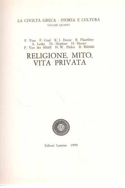 Religione mito vita privata, AA.VV.