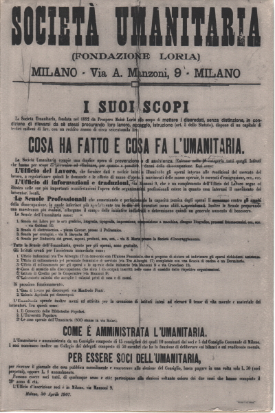 La Società Umanitaria Fondazione P. M. Loria Milan, Riccardo Bauer