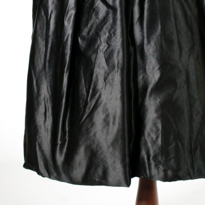 Vintage Skirt Black Satin and Silk Made in Italy