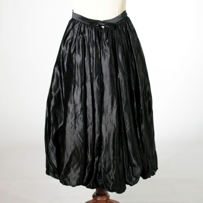 Vintage Skirt Black Satin and Silk Made in Italy