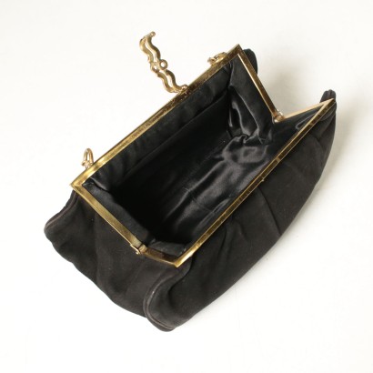 Pochette en Faux Daim Noire Années 40-50