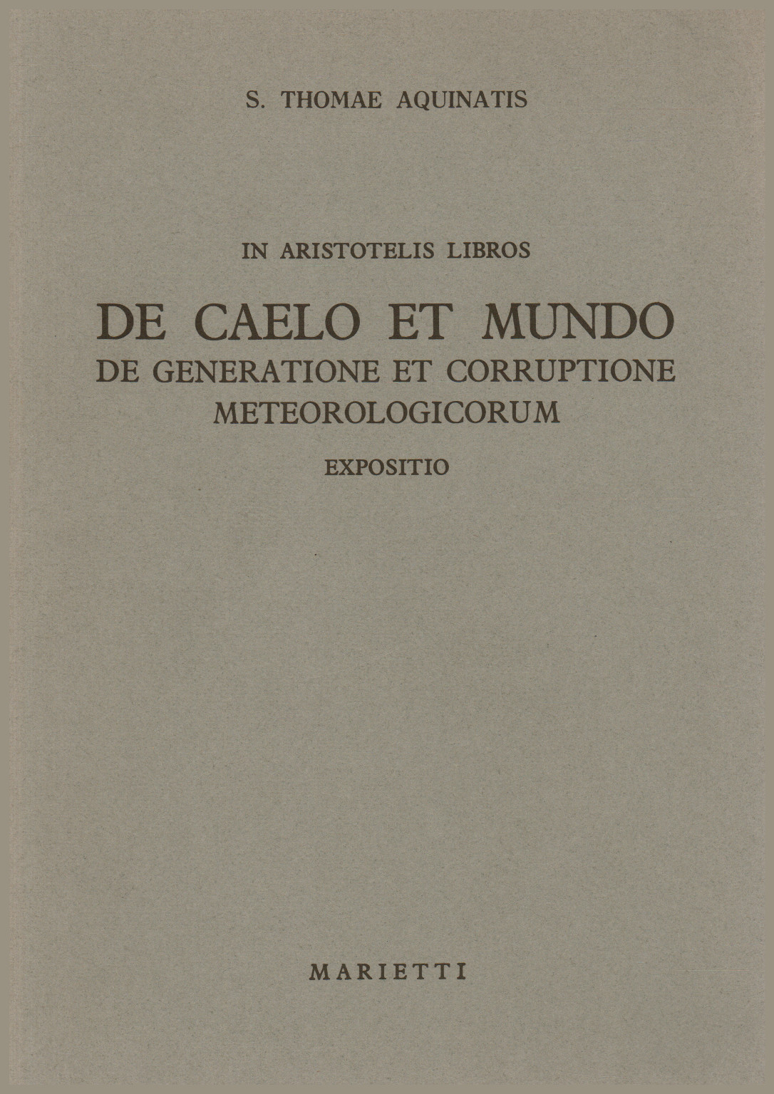 In Aristotelis libros de caelo et mundo de generat, s.zu.