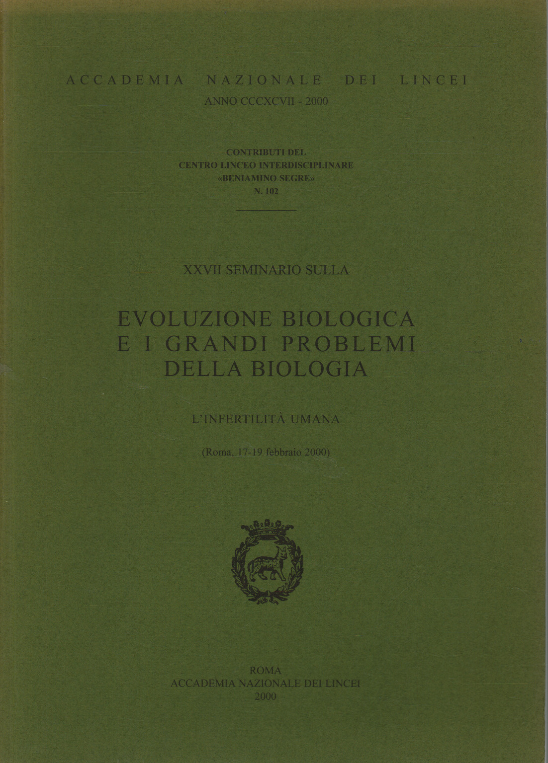 XVII seminar on biological evolution and the great, s.a.