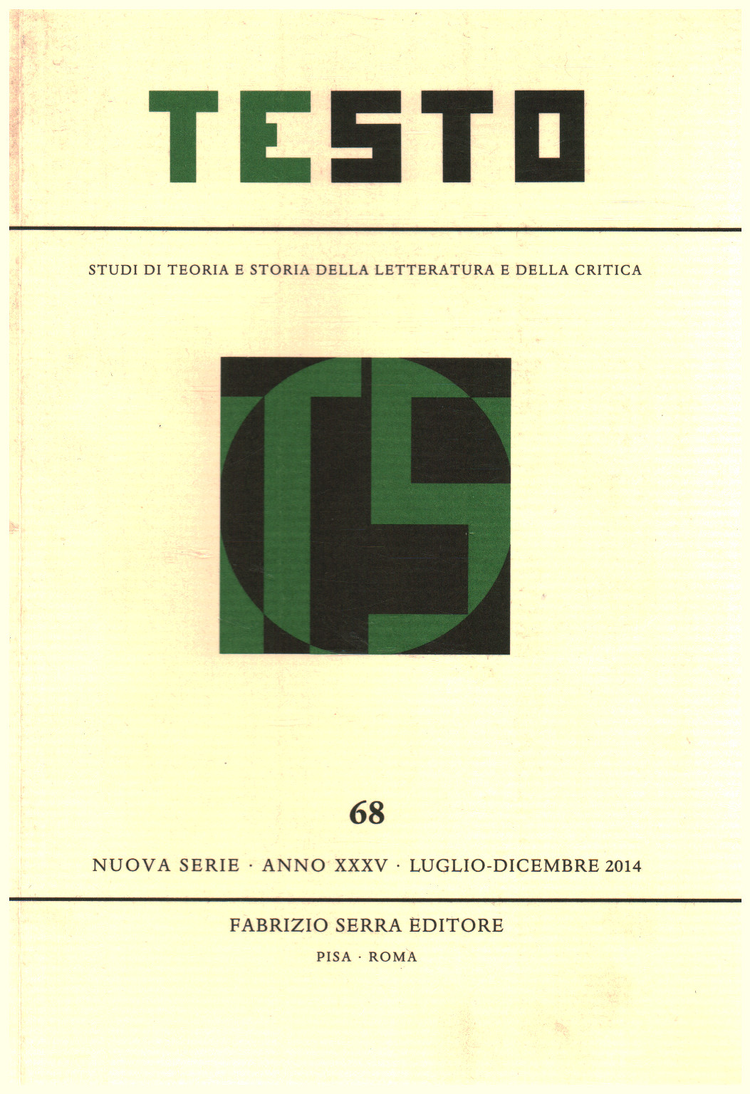 Text,68, Year XXXV, July-December,2014, AA.VV