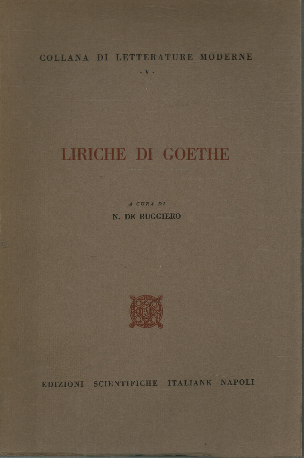 Lyrics by Goethe, N. De Ruggiero