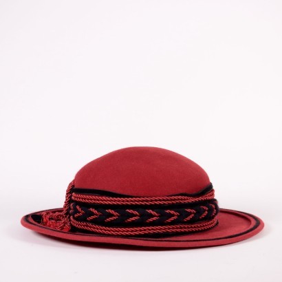 modamilano#cappellovintage#cappellomilano#modavintage#, Sombrero de mujer en fieltro rojo vint