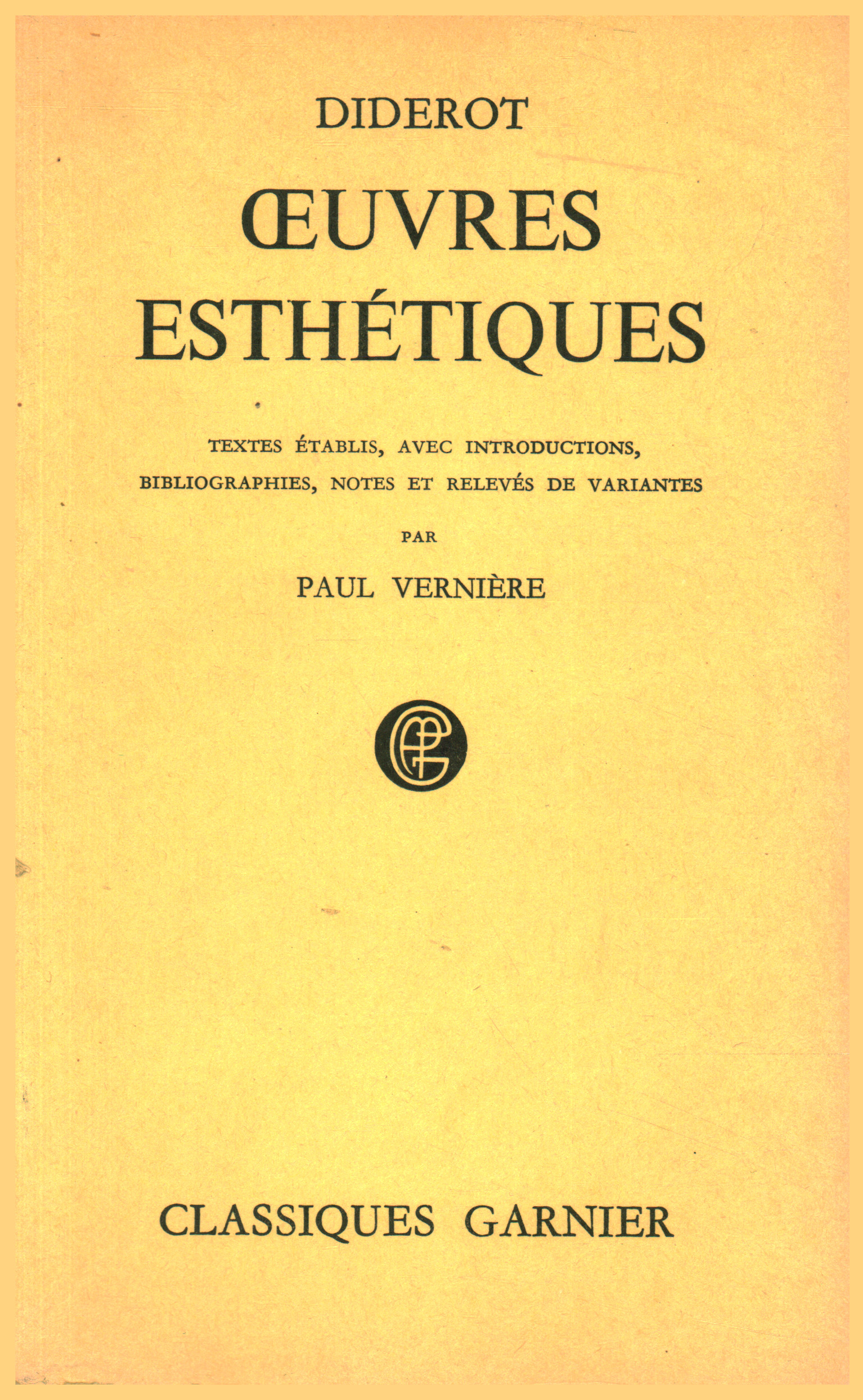 Creuves Esthètiques, Diderot