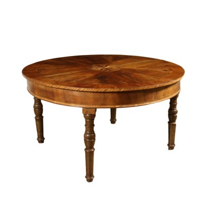 Table Ronde Noyer Olivier Erable Merisier Sapin Italie '800