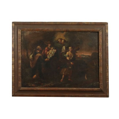 The Flight Into Egypt Oil On Canvas 18th Century