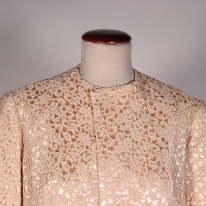 Robe Vintage en Dentelle, Rose Poudré, Italie, 1960s-1970s.