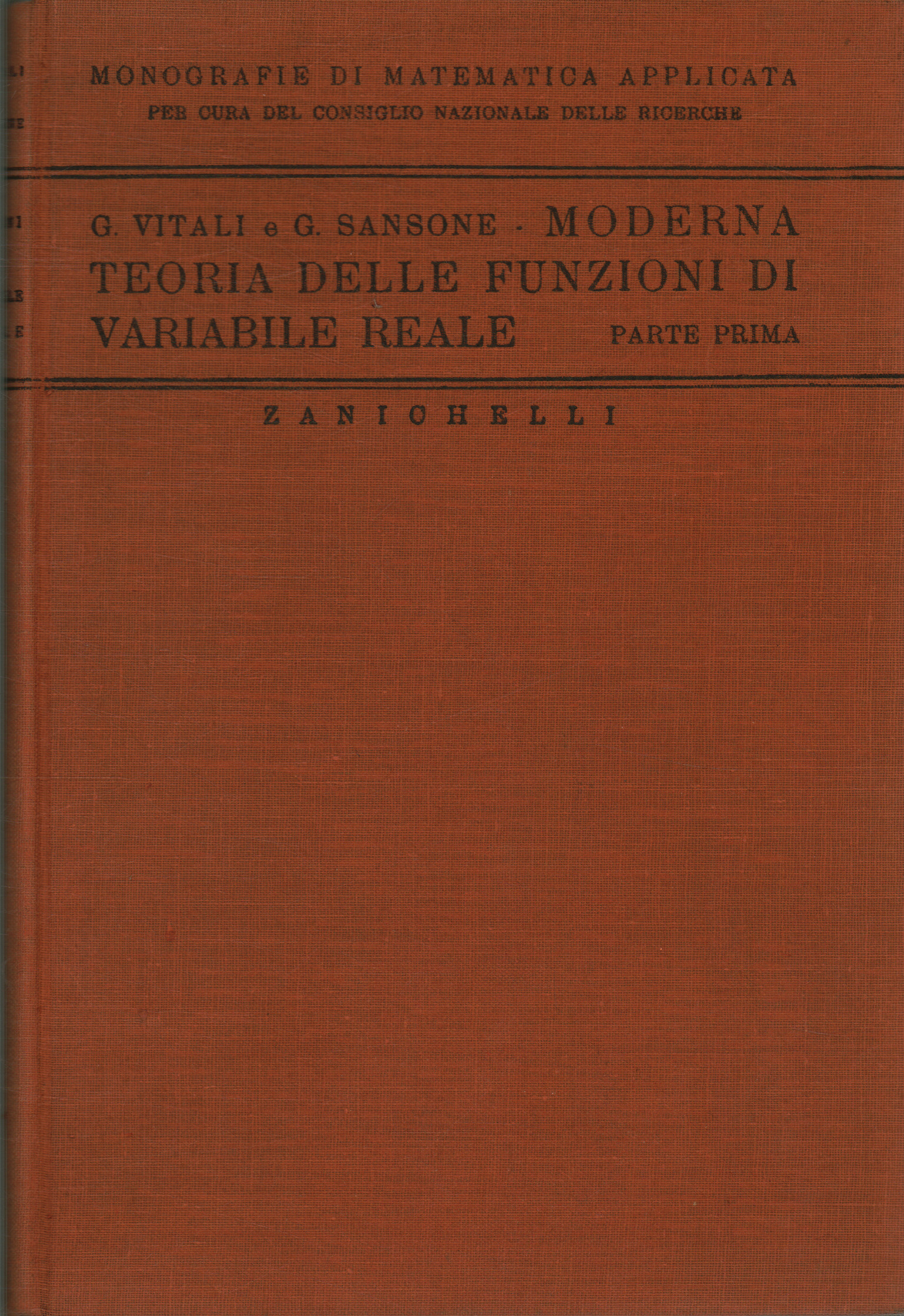 Moderna teoria delle funzioni di variabile reale (, G. Vitali G. Sansone