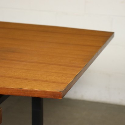 Table Mahogany Formica Metallic Enamelled Italy 1960s