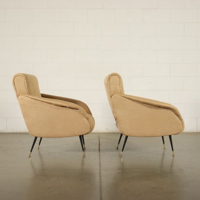 Paire de Fauteuils Cuir Synthétique Italie Années 1950-1960