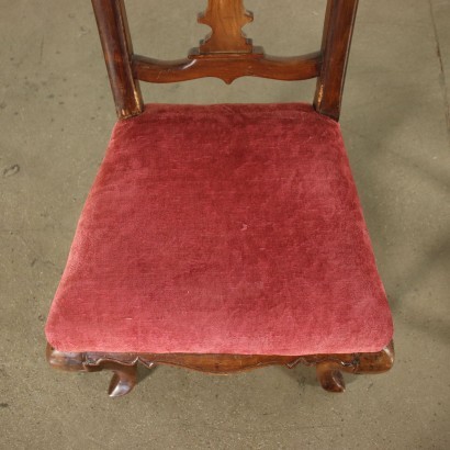 Pair of Chairs Walnut Padded Modena Italy 18th Century