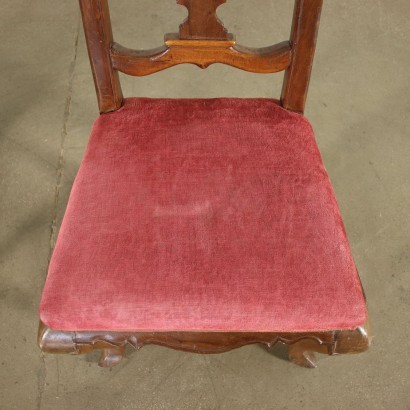 Pair of Chairs Walnut Padded Modena Italy 18th Century