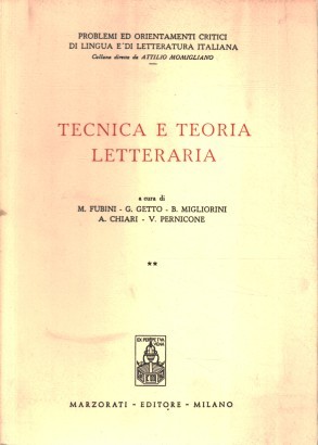 Tecnica e teoria letteraria