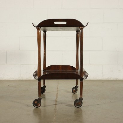 Service Trolley Walnut-Stained Veneer Italy 1950s