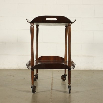 Service Trolley Walnut-Stained Veneer Italy 1950s