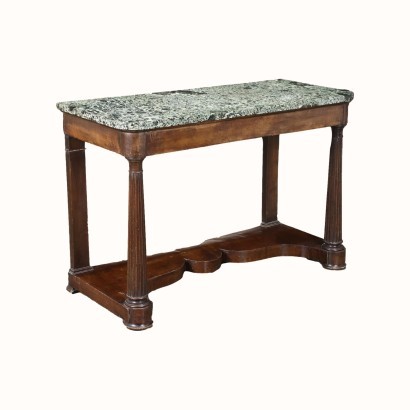 Empire Console Wlanut Marble Italy 19th Century