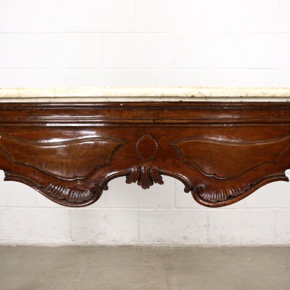 Venetian Baroque Console Walnut Alabaster Marble Italy XVIII Century