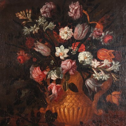 Nature Morte aux Fleurs Huile sur Toile Italie XVII Siècle