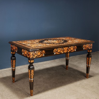 Inlaid Table Attr. to Luigi and Angiolo Falcini Chestnut - Italy XIX C