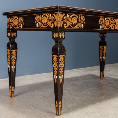 Inlaid Table Attr. to Luigi and Angiolo Falcini Chestnut - Italy XIX C