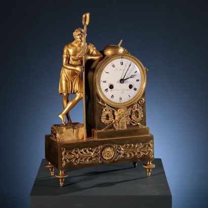 Mantel Clock Gilded Bronze Italy XIX Century