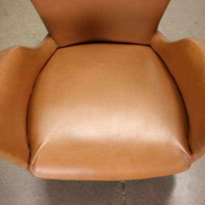 Paire de Fauteuils Cuir Synthétique Italie Années 1950