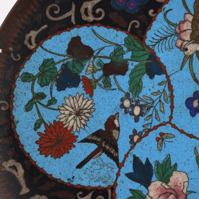 Assiette Cloisonné Cuivre Japon XIX-XX Siècle