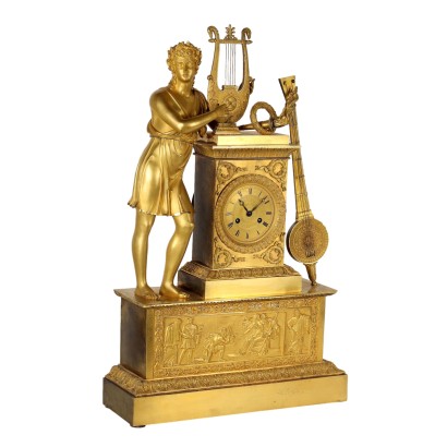 Table Clock Gilded Bronze France XIX Century