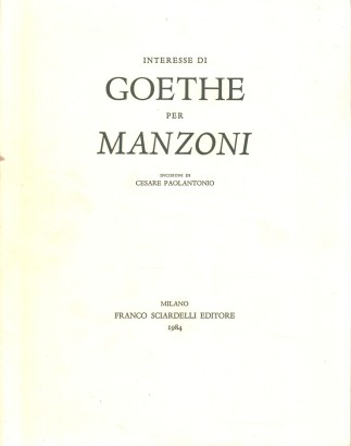 Interesse di Goethe per Manzoni