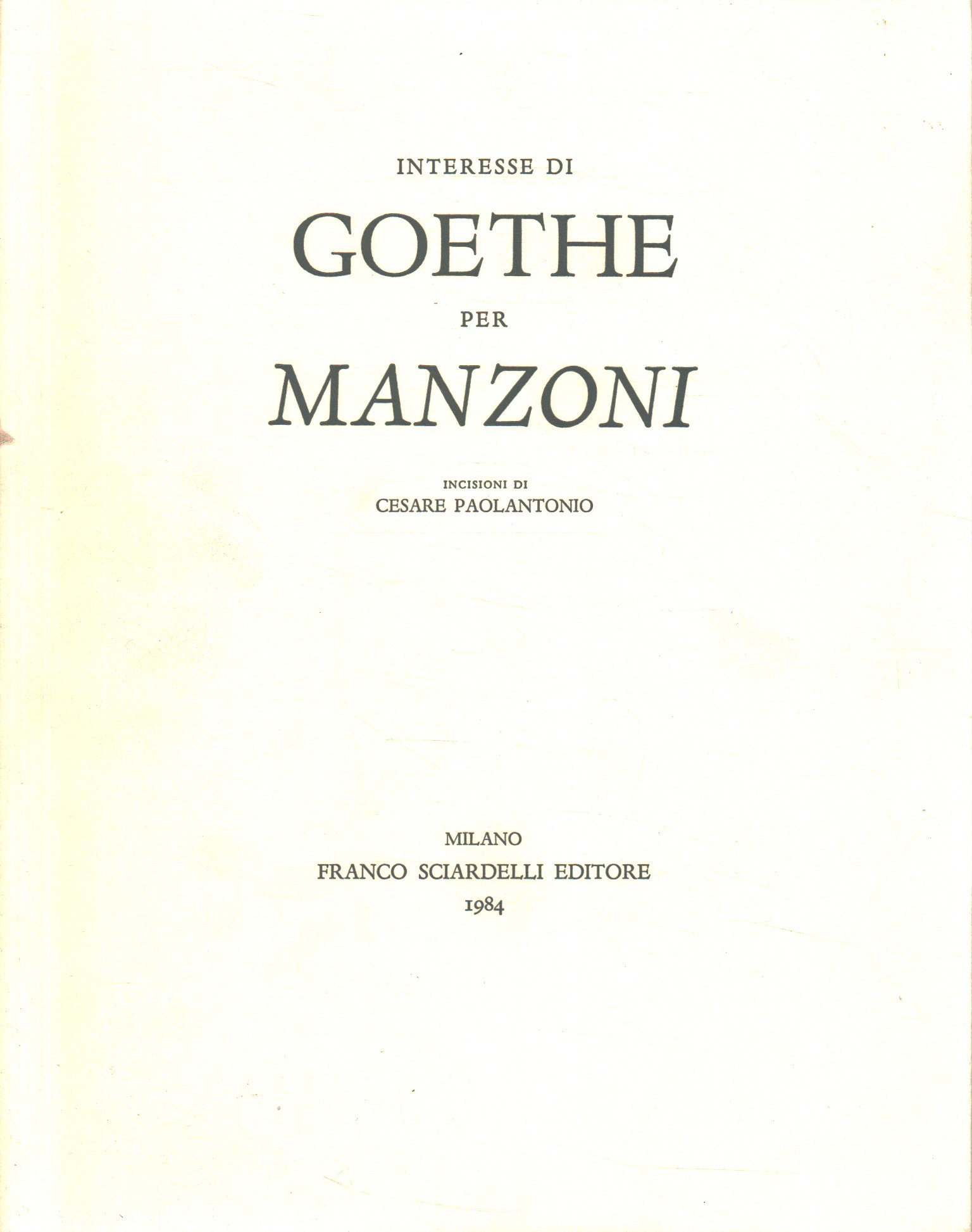 Interesse di Goethe per Manzoni