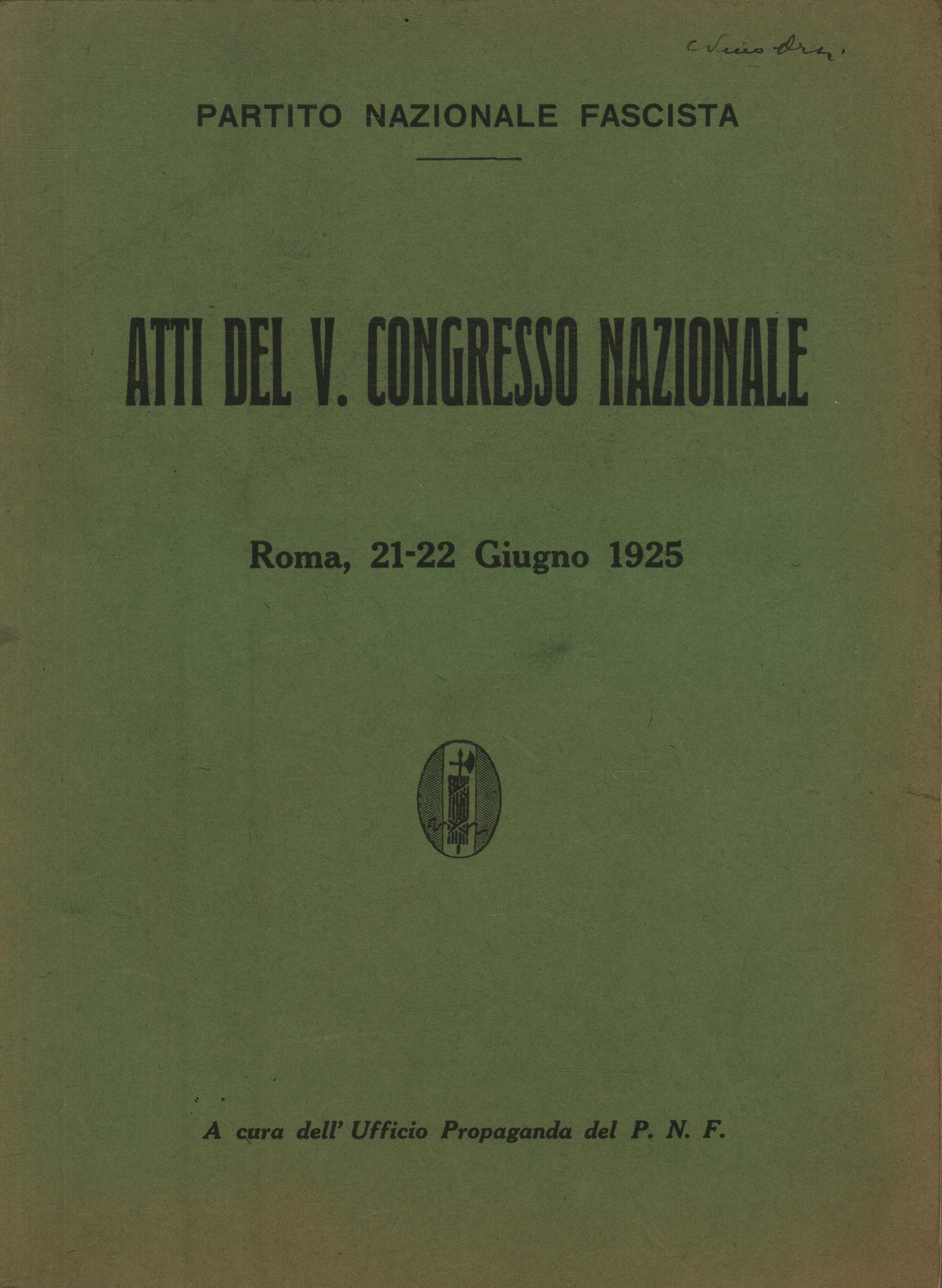 Atti del V. congresso nazionale