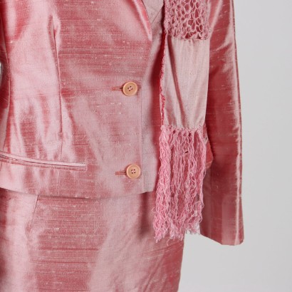 moda vintage, traje vintage, shantung, seda, 60s, milan vintage, vintage 60s, Pink Vintage Suit